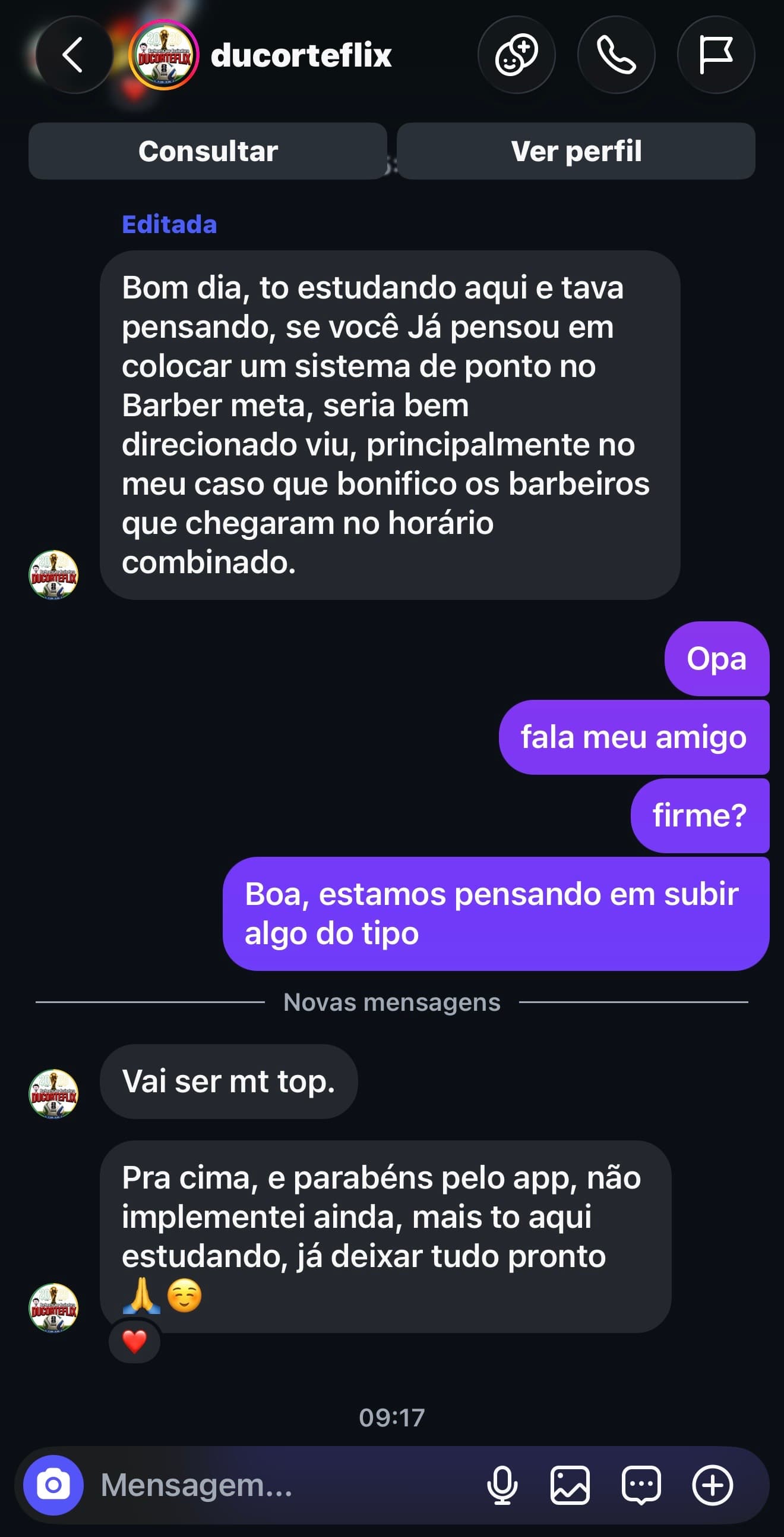 Depoimento real sobre metas e participação da equipe no BarberMeta