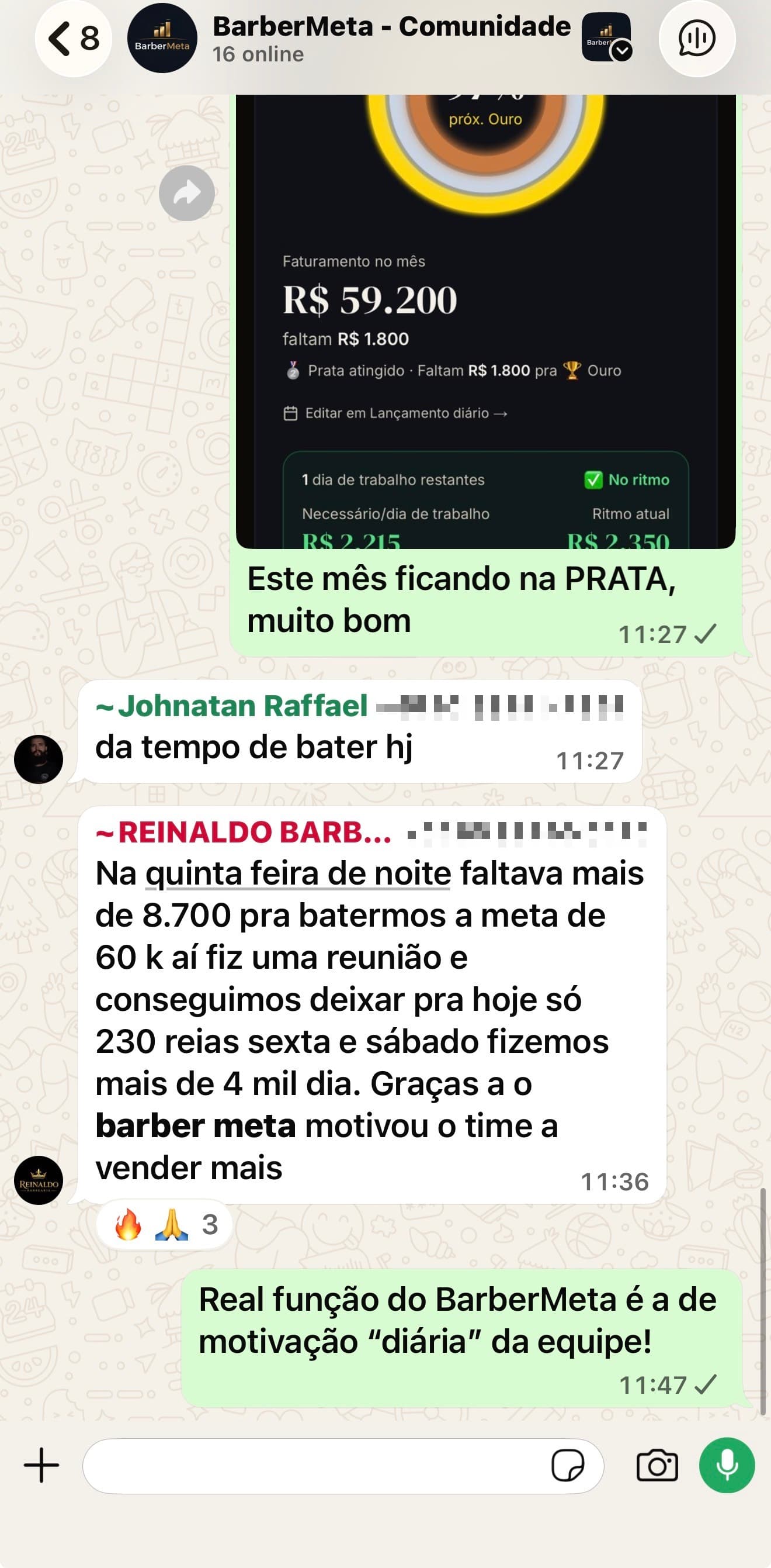 Dono conta que fez uma reunião faltando R$ 8.700 para a meta e o time fechou o mês